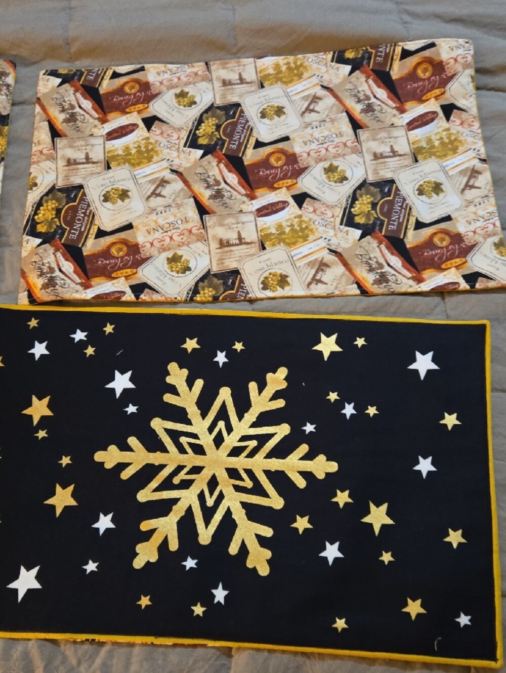Handmade Reversible Placemats For Fall And Christmas - Set Of 6 - Picture 9 of 10